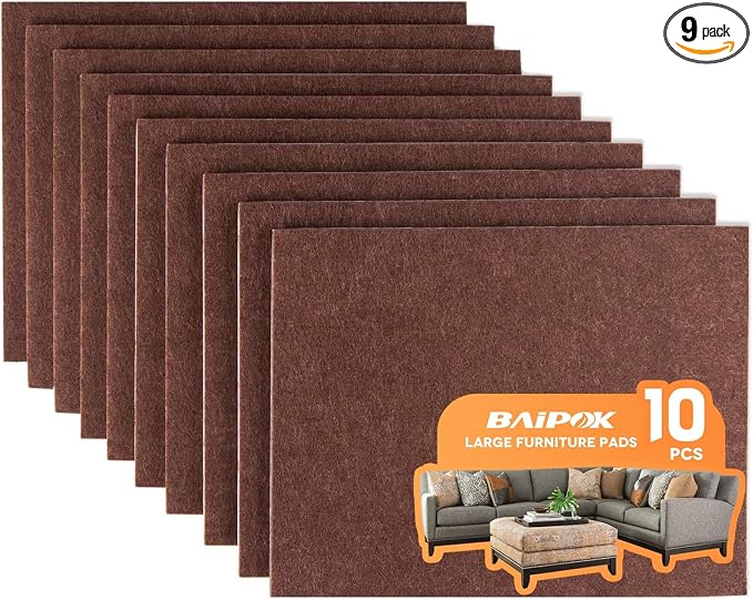 Furniture Pads 10 Pieces Self Adhesive Furniture Felt Pads, Anti Scratch by BAIPOK