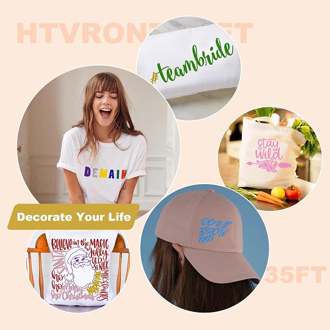 HTVRONT HTV Vinyl Rolls Heat Transfer Vinyl - Image 2