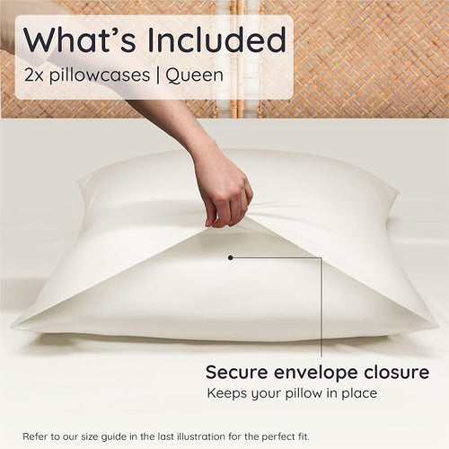 Bambaw 100% Viscose Derived from Bamboo Pillowcase Queen Size – Set of 2 Queen - Image 2
