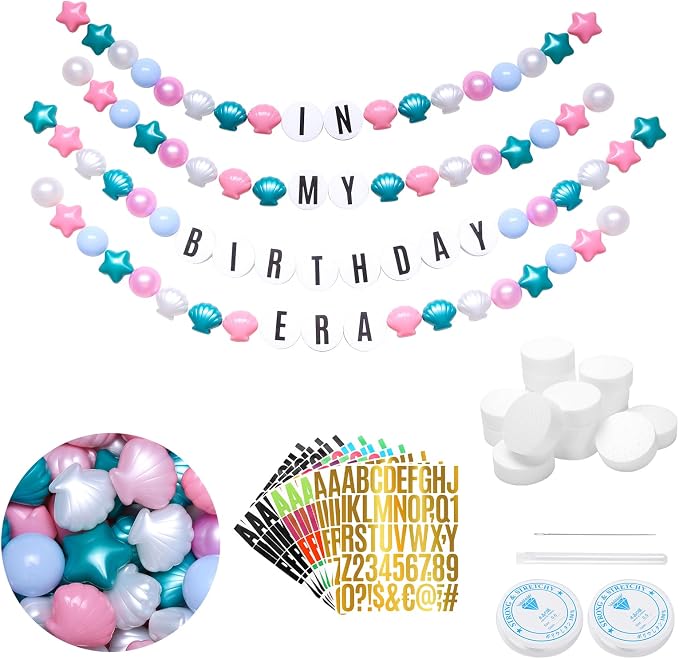 137 Pcs Friendship Bracelet Garland DIY Birthday Heopeis Friendship Banner Kit by Heopeis