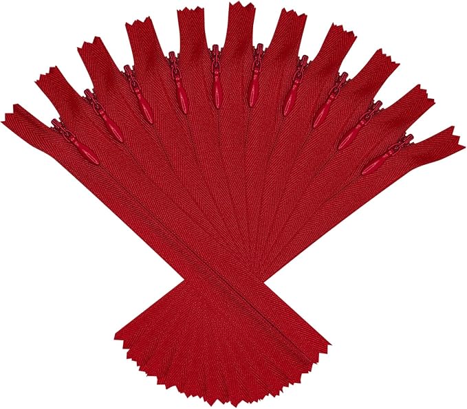 ANPURZII 10PCS #3 9 Inch Red Invisible Zippers by Unknown