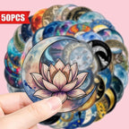 50PCS Transparent Moon & Space Stickers, Waterproof PET Celestial Decals - Image 4