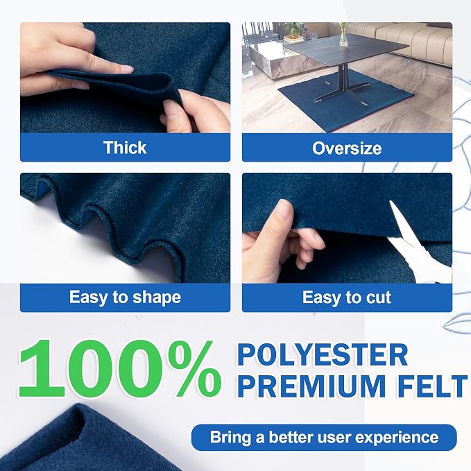 XSEINO Navy Large Felt Fabric 72" X 36 ", 1.4 mm Thick Soft Felt Fabric Sheet - Image 4