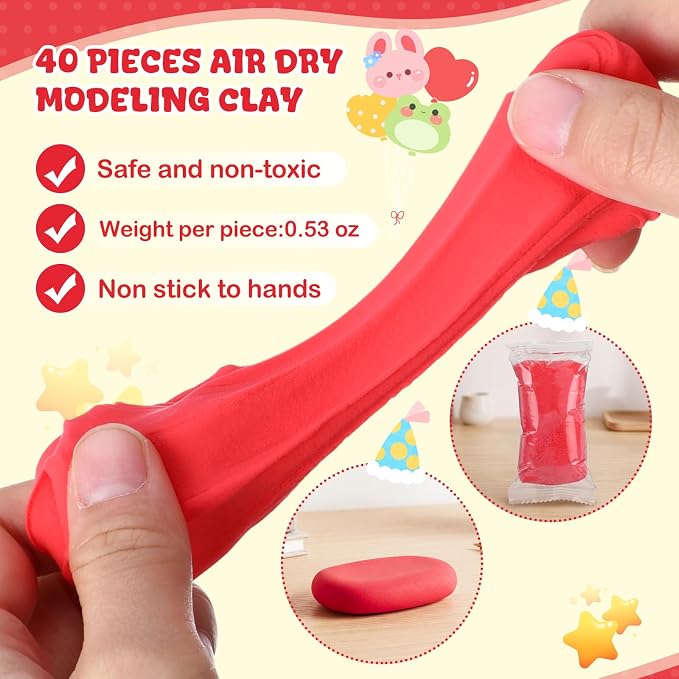 VioraWhite 40 Pcs 21oz Air Dry Clay Bulk Modeling Ultra Lightweight Foam - Image 2