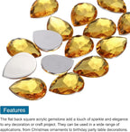 MECCANIXITY 50PCS Flat Back Acrylic Teardrop Gems 18x25mm Artificial Rhinestones - Image 4