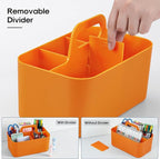 Multiuse Caddy Organizer with Handle, Portable Divided Plastic Tote Bin - Image 6