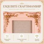 Qunclay Vintage Mini Picture Frames Set of 4, Round Rectangle Ornate Small - Image 4