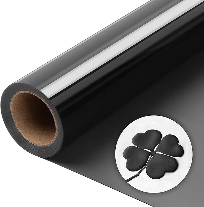 Aoder Black Puff Vinyl Heat Transfer: 12" x6ft Puff HTV, Puffy Black Iron on by AoderDTFTransferFilm