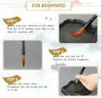 Marspark 12 Pieces Chinese Calligraphy Brushes Painting Writing Watercolor Ink - Image 4