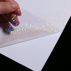 Bleidruck 25 Sheets Glitter Clear Holographic Laminate Sheet Adhesive Paper | - Image 2