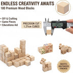 Wood Blocks for Crafting, Unfinished Wood Cubes, 1/2 Inch Natural Wooden Blocks - Image 3