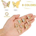 UMAOKANG 8pcs Colorful Enamel Butterfly Charm Bulk - Image 2