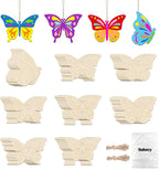 Subacy 80 PCS Unfinished Wood Cutouts 8 Styles DIY Wooden Spring Ornaments by GRADUATIONDECORATIONS