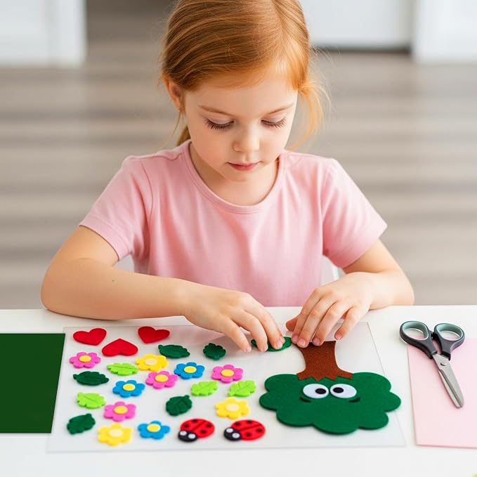 Caydo 12PCS Self Adhesive Felt Sheets, Soft Velvet Green Felt Fabric - Image 7