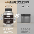 Nicpro Metallic Silver Acrylic Paint, 8.45oz/250ml Silver Leaf Paint | Non Toxic - Image 6