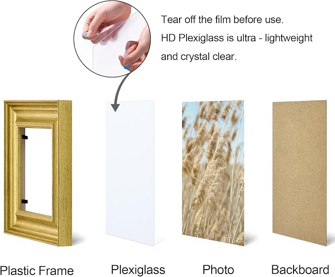 Vittanly 4x4 Picture Frames Set of 2, Ornate Vintage Photo Frame - Image 4