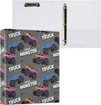 Monster Truck Black Round Ring Binders 1.5 Inch Racing Cars 3 Ring Clipboard by Wamika