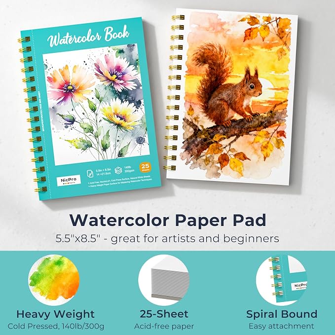 Nicpro Watercolor Paint Set for Adults, 36 Colors Watercolor Tube with10 Paint - Image 7