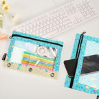 Teal Blue Ice Cream Print Pencil Pouch - Image 5