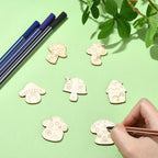 200 Pcs Unfinished Wooden Mushroom House Cutouts Blank Wood Slices Wooden - Image 7