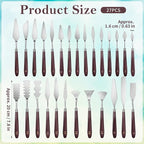 27Pcs Palette Knife with 6 Pcs Plastic Scrapers, 401 Stainless Steel Spatula - Image 2