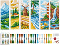 ACRNIGHEET 6pcs Cross Stitch Bookmark Kits, Landscape DIY Cross Stitch Bookmarks by ACRNIGHEET