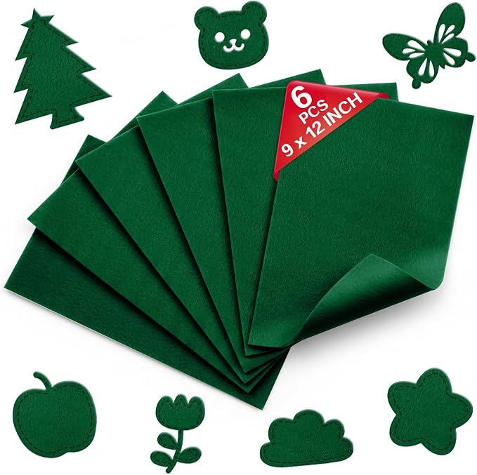 Hunter Green Soft Felt Sheets for Crafts, 1.6mm Thick, Kids' Crafts, DIY by Grainear