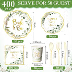 Pickmesh 400 Pcs Sage Green Bridal Shower Party Supplies Eucalyptus Leaves - Image 2