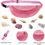 Mesh Beach Bag for kids, Shell Bags for Beach, Fanny Pack Shell Bags for - Image 2