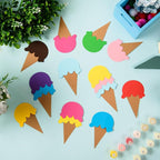 MixTeach 200 Pcs Paper Ice Cream Cone Cutouts Summer Bulletin Board Decorations - Image 4
