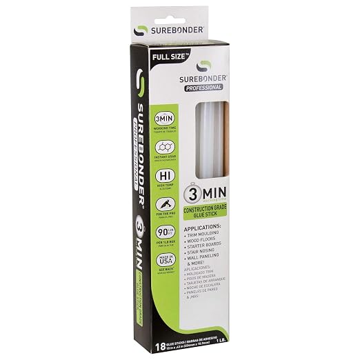 Surebonder Construction Professional Grade Adhesive Hot Melt Glue Sticks by Surebonder