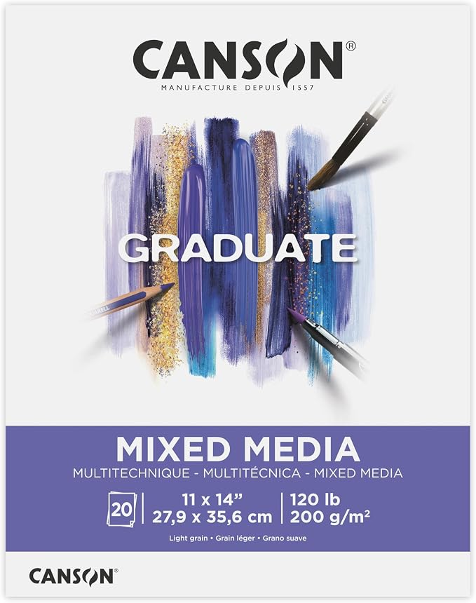 Canson Graduate Mixed Media Pad, 11x14 inch, 20 Sheets | Artist Paper by Unknown