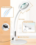 30X 10X Magnifying Glass with Light and Stand, 5 Color Modes Stepless Dimmable - Image 7