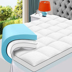 MASVIS Twin XL Size Dual Layer 4 Inch Memory Foam Mattress Topper, 2 Inch Gel by MASVIS