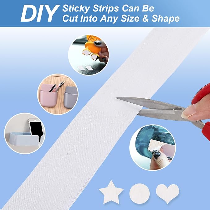 2''×27Ft White Heavy Duty Hook And Loop Tape Adhesive, No Punching Picture Wall - Image 4