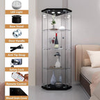 LFT HUIMEI2Y Glass Display Corner Cabinet 4-Shelf, Curio Cabinets Fast - Image 4