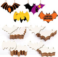 40Pcs Bats Halloween Wooden Slices Ornaments Paintable Blank Natural Bat by Tmflexe