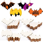 40Pcs Bats Halloween Wooden Slices Ornaments Paintable Blank Natural Bat by Tmflexe