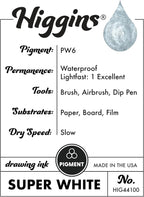 Higgins Super White Pigmented Drawing Ink - Image 3
