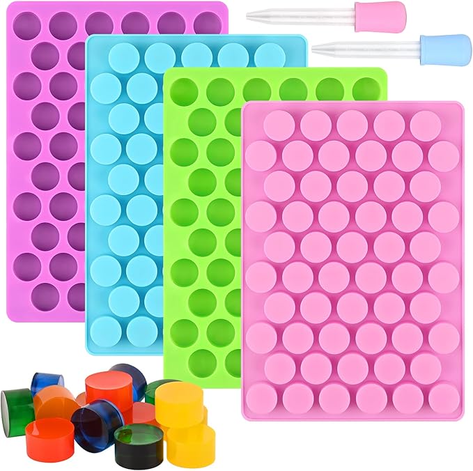 Sakolla Round Candy Molds Silicone, 220 Cavities Mini Cylinder Molds by Sakolla