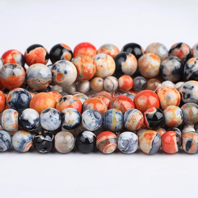 35pcs Round Loose Red Fire Agate Beads - Image 8
