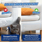 2 Rolls Cat Scratch Furniture Protector Tape – Double-Sided Sticky Training – - Image 2