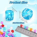 200Pcs Acrylic Dice Beads, 8mm/0.3in Colorful Clear Dice Beads - Image 2