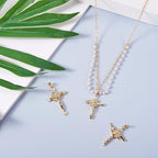 Cheriswelry 8Pcs Cubic Zirconia Cross Charms Real 16K Gold Plated CZ Micro Pave - Image 2