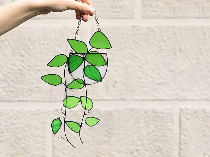 Lolitarcrafts Faux Plant Stained Glass Window Hangings | Real Stained Glass - Image 5