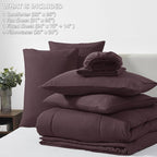 CozyLux Full Size Comforter Set Cocoa Powder, 7 Pieces Bed in a Bag, All Season - Image 6