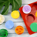 Sakolla 2 Pack Round Silicone Soap Molds, 12 Cavity 2.1" Cylinder Silicone Molds - Image 3