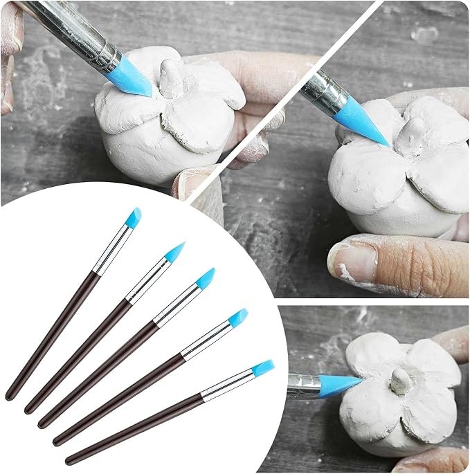EIGTWEN 100ml Air Dry Clay Glaze and 29pcs Clay Tools Kit, Gloss Varnish | - Image 5