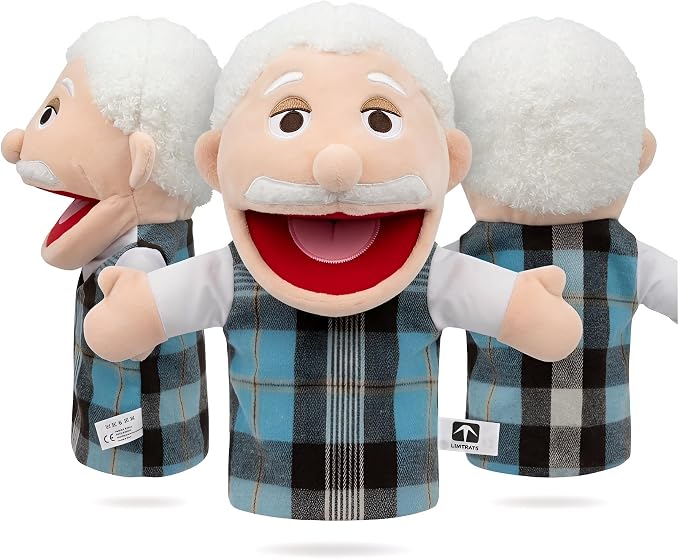 Family Hand Puppets for Kids, Includes Grandpa, Son - Image 6