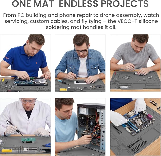 Silicone Soldering Mat with Soldering Stand, Heat Resistant 932°F, Large 20x14 - Image 7